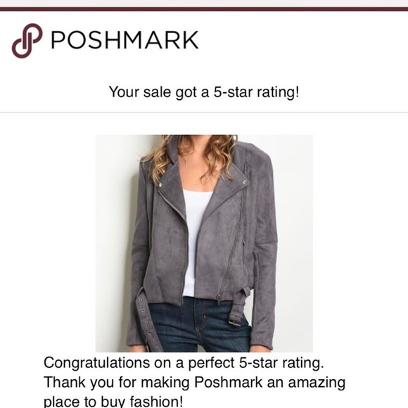 2 LEFT! FAUX SUEDE CHARCOAL MOTO JACKET - Picture 3 of 5